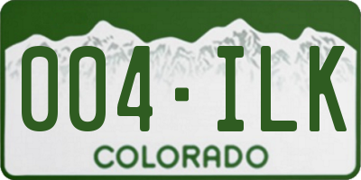 CO license plate 004ILK