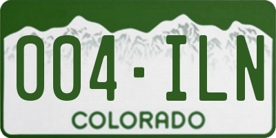 CO license plate 004ILN