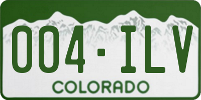 CO license plate 004ILV