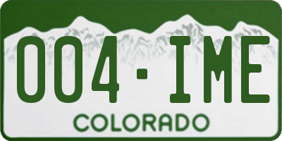 CO license plate 004IME
