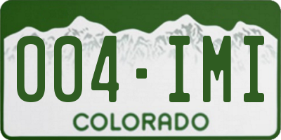 CO license plate 004IMI