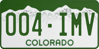 CO license plate 004IMV