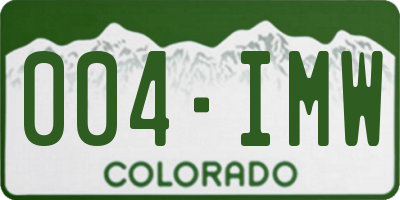 CO license plate 004IMW