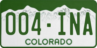 CO license plate 004INA