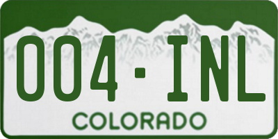 CO license plate 004INL