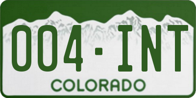 CO license plate 004INT