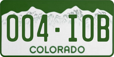 CO license plate 004IOB