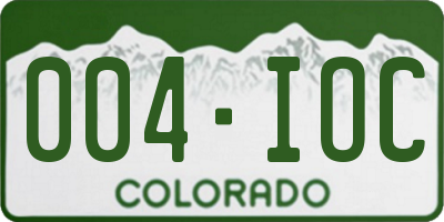 CO license plate 004IOC