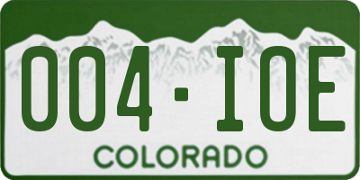 CO license plate 004IOE