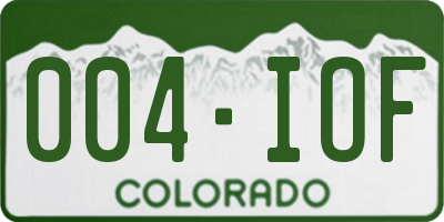 CO license plate 004IOF