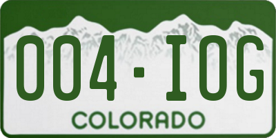 CO license plate 004IOG