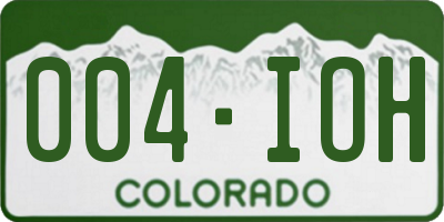 CO license plate 004IOH