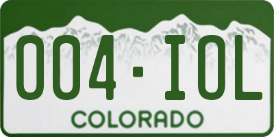 CO license plate 004IOL