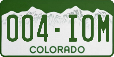 CO license plate 004IOM