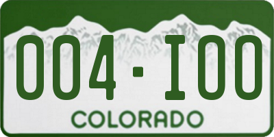 CO license plate 004IOO