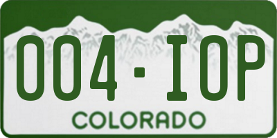 CO license plate 004IOP