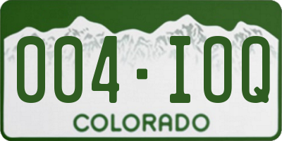 CO license plate 004IOQ