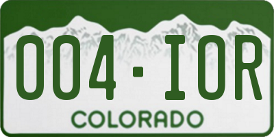 CO license plate 004IOR