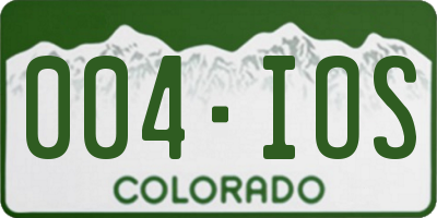 CO license plate 004IOS