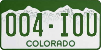 CO license plate 004IOU