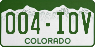 CO license plate 004IOV