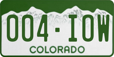 CO license plate 004IOW