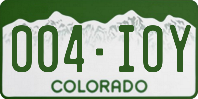 CO license plate 004IOY