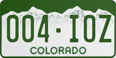 CO license plate 004IOZ