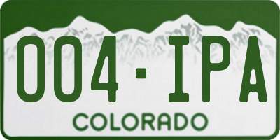 CO license plate 004IPA