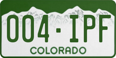 CO license plate 004IPF