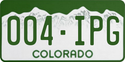 CO license plate 004IPG