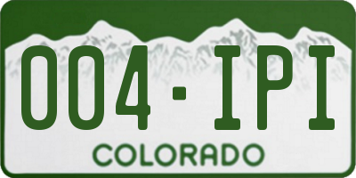 CO license plate 004IPI