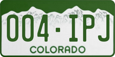 CO license plate 004IPJ