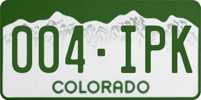 CO license plate 004IPK