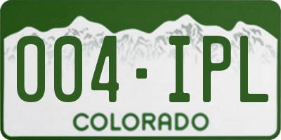 CO license plate 004IPL