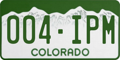 CO license plate 004IPM