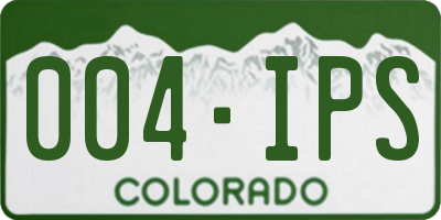 CO license plate 004IPS