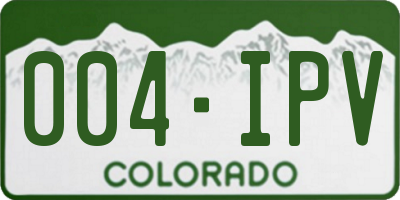 CO license plate 004IPV