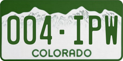 CO license plate 004IPW