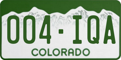 CO license plate 004IQA