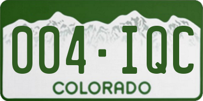 CO license plate 004IQC