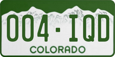 CO license plate 004IQD