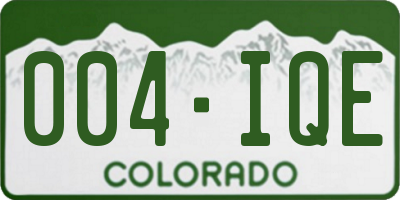 CO license plate 004IQE