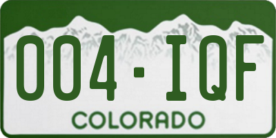CO license plate 004IQF