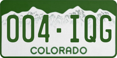 CO license plate 004IQG