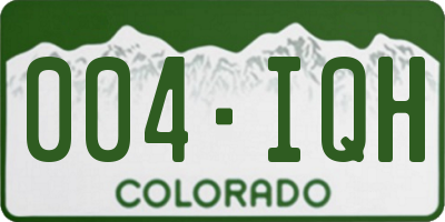 CO license plate 004IQH