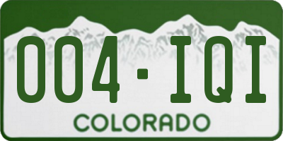 CO license plate 004IQI