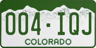 CO license plate 004IQJ