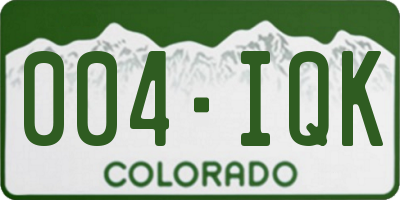 CO license plate 004IQK