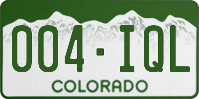 CO license plate 004IQL